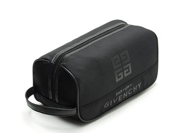 China Promotional Monogrammed Leather Mens Toiletry Bag / Black Groomsmen Gifts Toiletry Bag supplier
