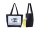 Durable Cotton Tote Bags Black Cotton Fabric Natural Environmental Protection supplier