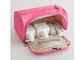 Polyester Travel Toiletry Bag OEM / ODM Service Pink Color For Ladies supplier