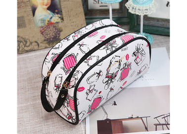 China Washable PVC Leather Promotional Toiletry Bag Protable With Double Zipper supplier